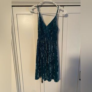 Blue Velvet Mini Dress